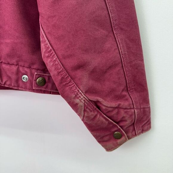 Carhartt Women’s Vintage Sherpa Lined Detroit Raspberry Bomber Jacket WJ097 RBY - Picture 12 of 16